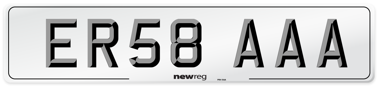 ER58 AAA Number Plate from New Reg